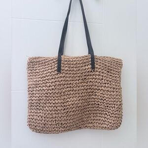 Stylish Tan Woven Beach Bag